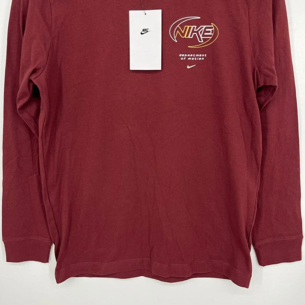 Nike Kids Department of Motion Long Sleeve T-Shirt Burgundy Size L New NWT